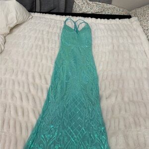 Windsor Teal Sequin Gown